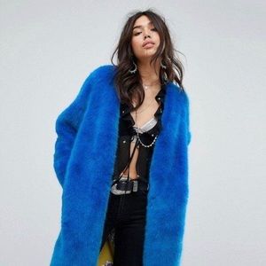 NWT Free People Magnolia Blue Faux Coat